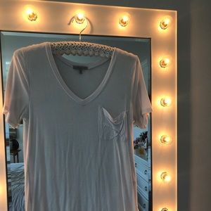 White oversized tee